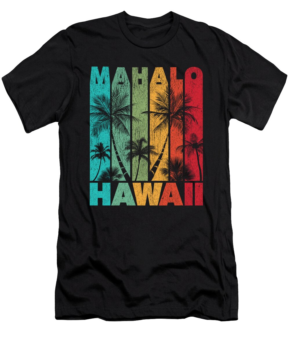 Mahalo Hawaii Pride Retro Vintage Hawaiian Fade Vector Deluxe T-Shirt
