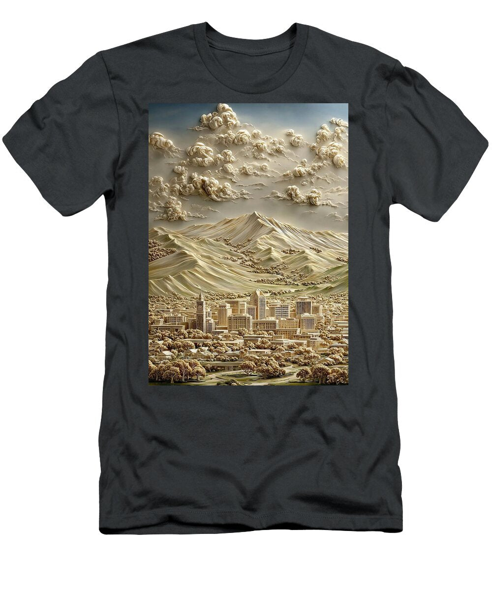 Majestic Mountain Cityscape Concord Skyline Mount Diablo Nicholas Cummings T-Shirt