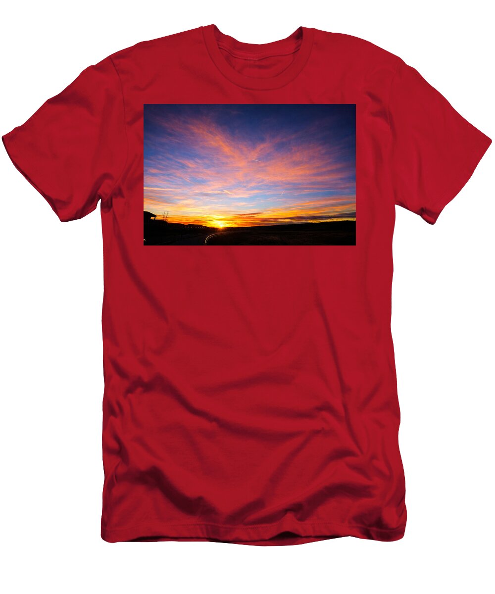 Majestic Sunset Over Open Fields Mario G Rivera T-Shirt