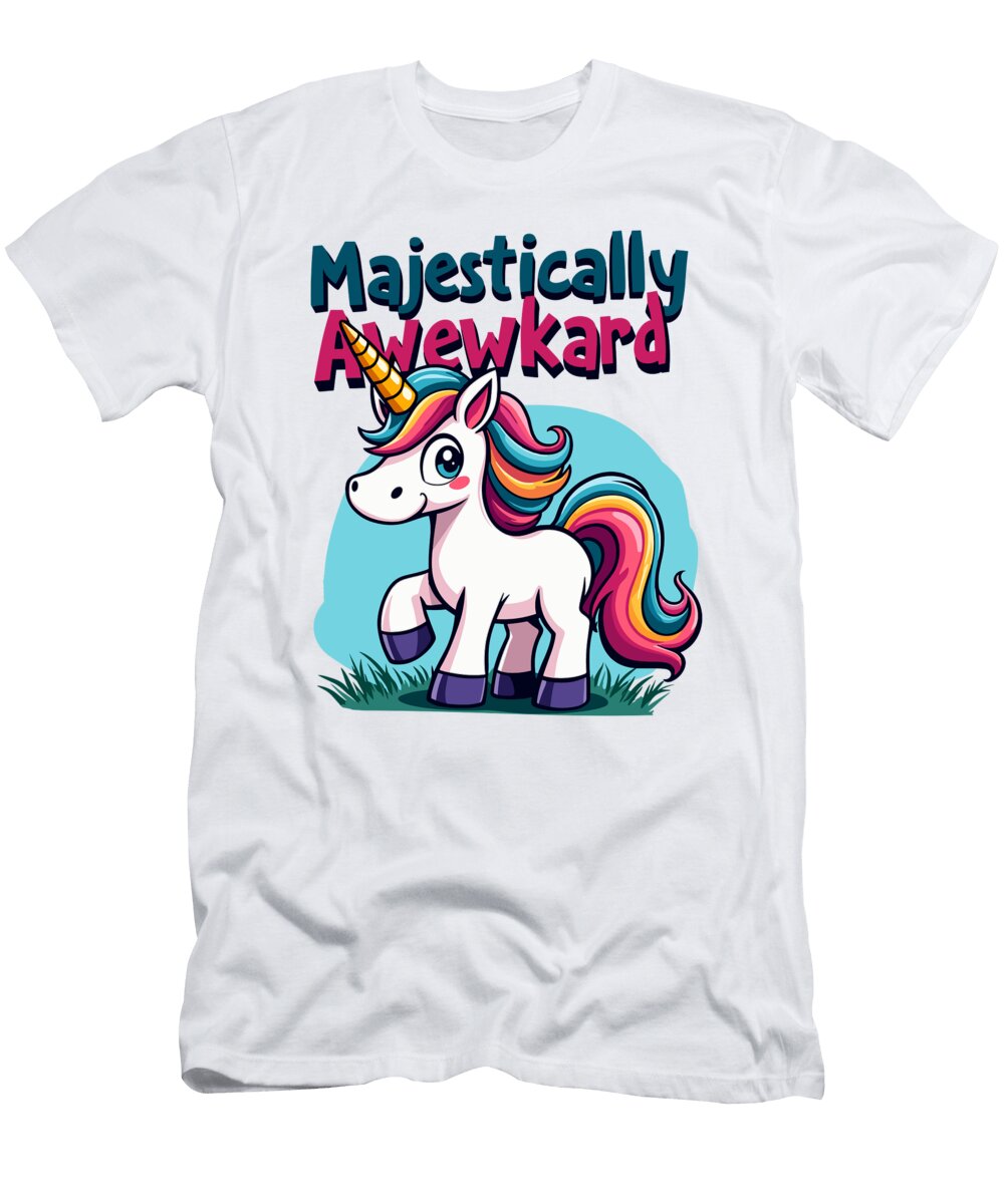 Majestically Awewkward Unicorn Funny Unicorn Vibes Mark Jorgensen T-Shirt