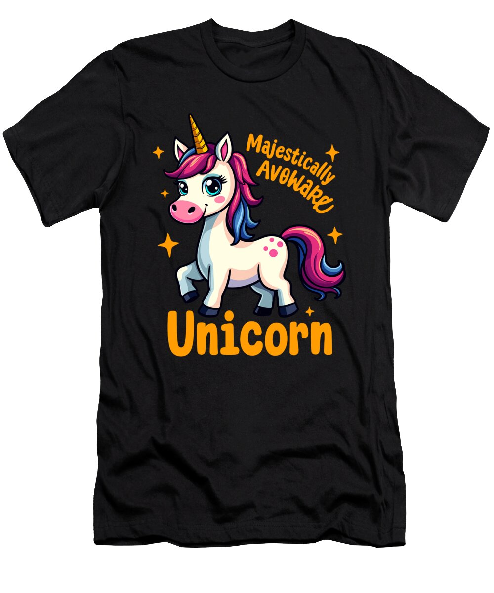 Majestically Awkward Unicorn with Sparkles Mark Jorgensen T-Shirt