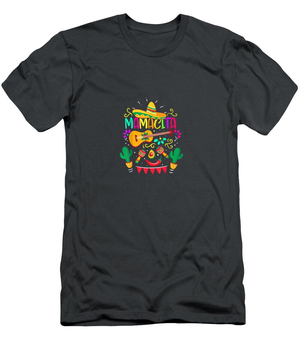 Mamacita Taco Cinco De Mayo Nacho Mexican Fiesta Cactus Cinco De Mayo Oakleyaxl5kels T-Shirt