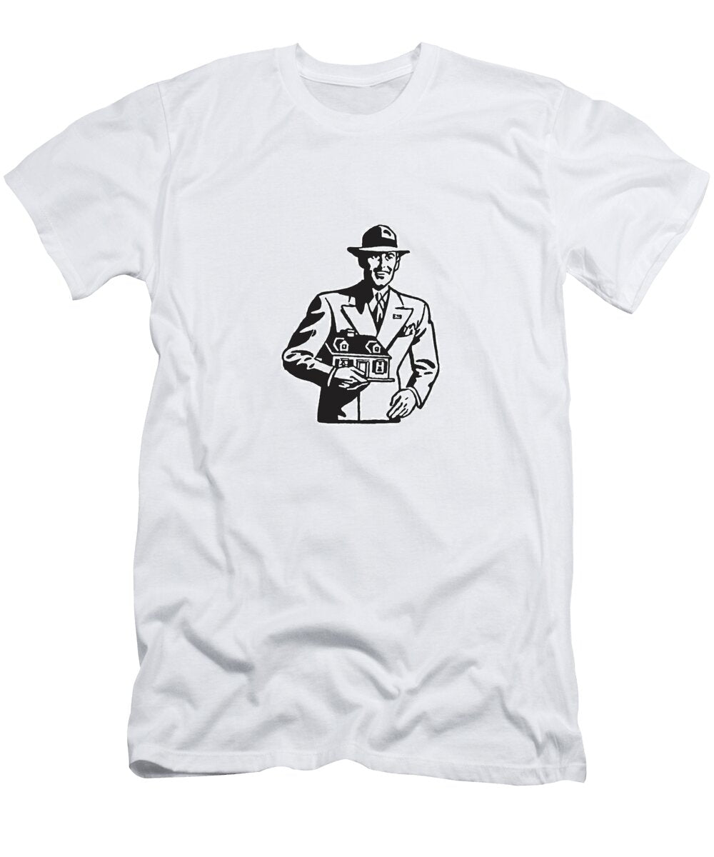 Man Carrying Model Home Csa Images T-Shirt
