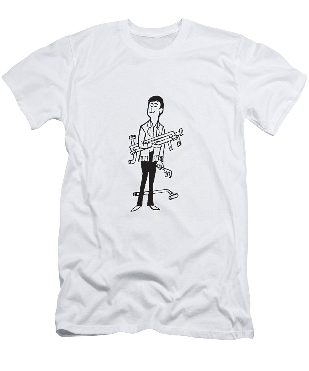 Man Doing Own Plumbing Work Csa Images T-Shirt