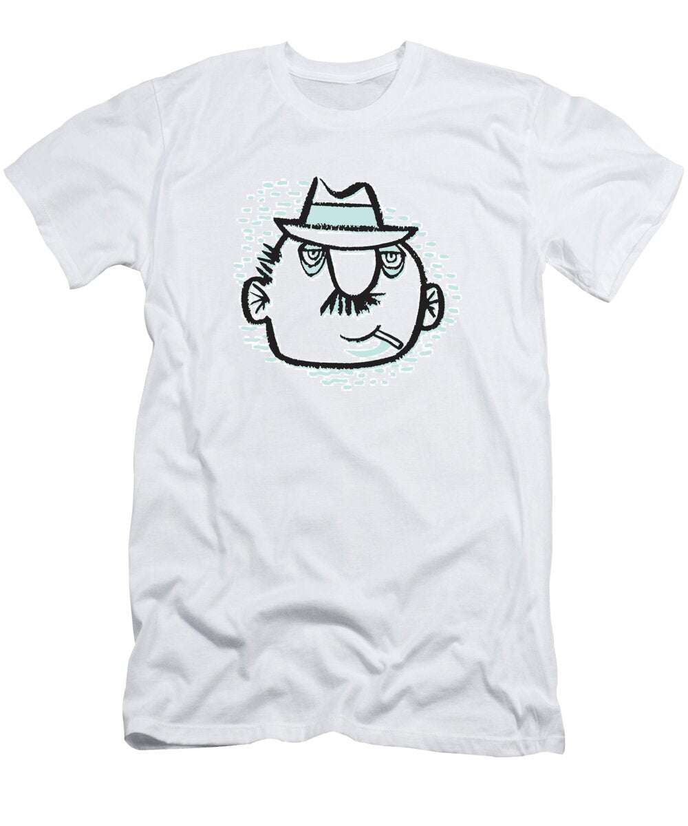 Man in Hat with Cigarette Csa Images T-Shirt
