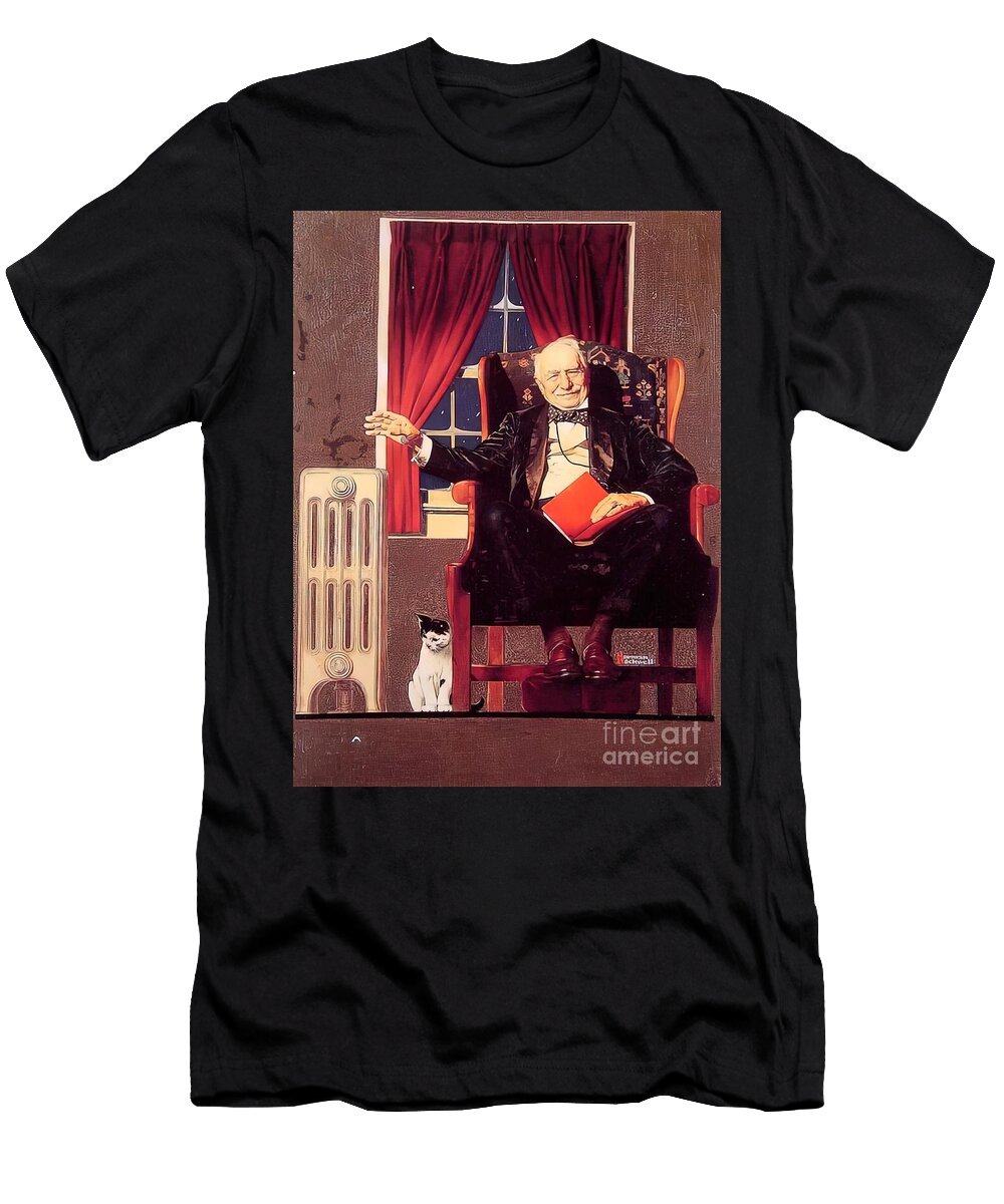 Man Seated By a Radiator Serene Touch T-Shirt