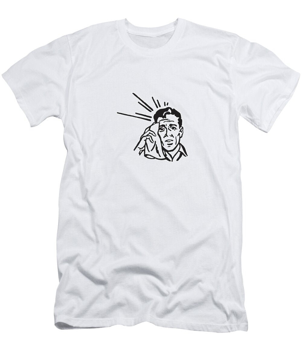 Man Sweating and Wiping Face Csa Images T-Shirt
