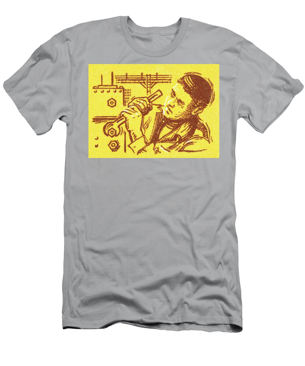 Man Using a Wrench Csa Images T-Shirt