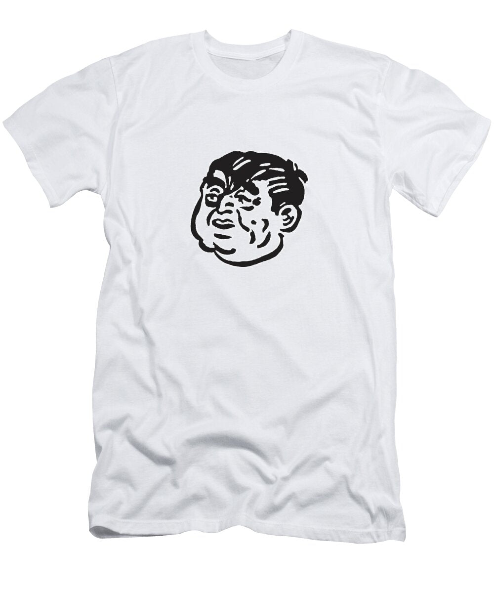 Man with Dark Hair and Big Head Csa Images T-Shirt
