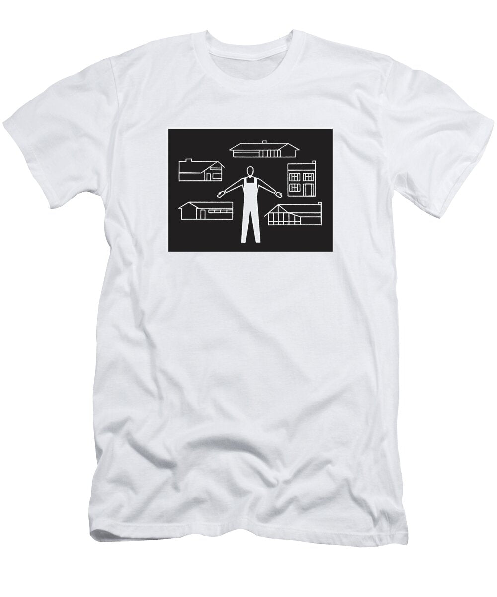 Man with House Plans Csa Images T-Shirt
