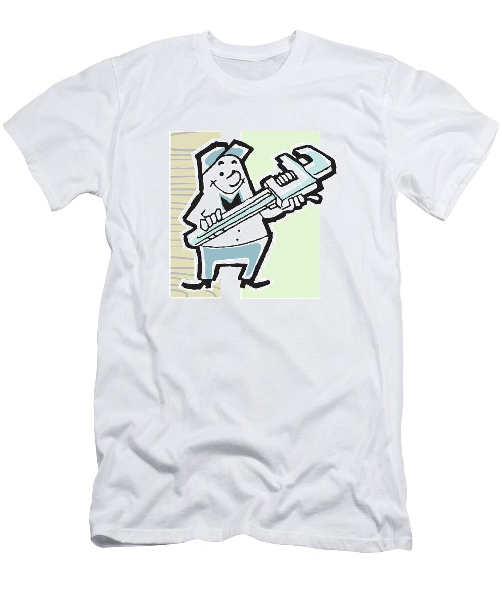 Man with Oversize Wrench Csa Images T-Shirt