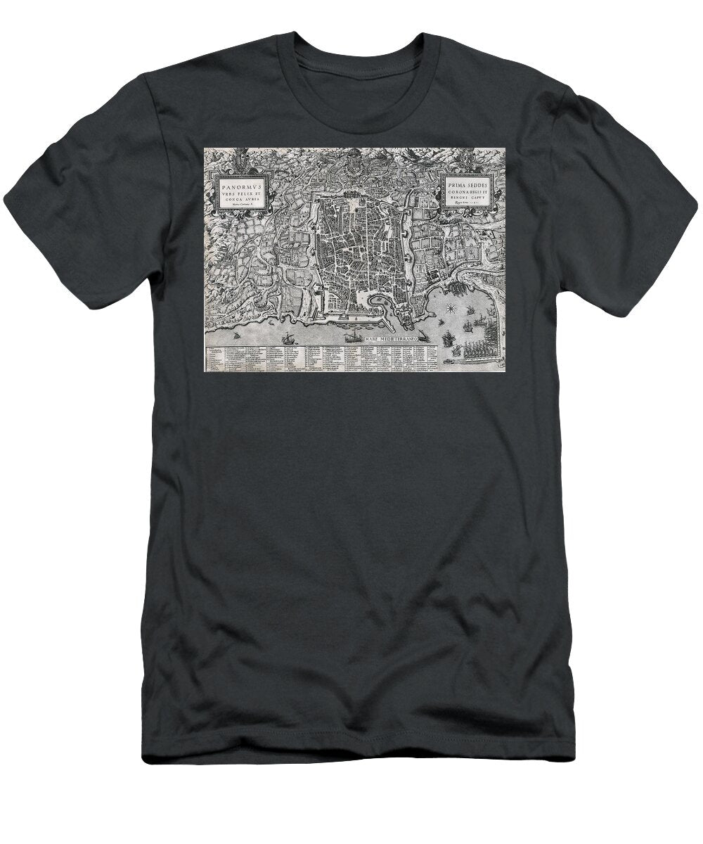 Mario Cartaro 1540 1620 Panormus Urbs Felix Et Conca Aurea Kupferstich 1581 By Padre Martini Padre Martini T-Shirt