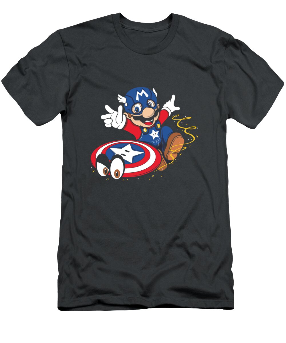 Mario in Captain America Costume Rinaldo Ananta T-Shirt