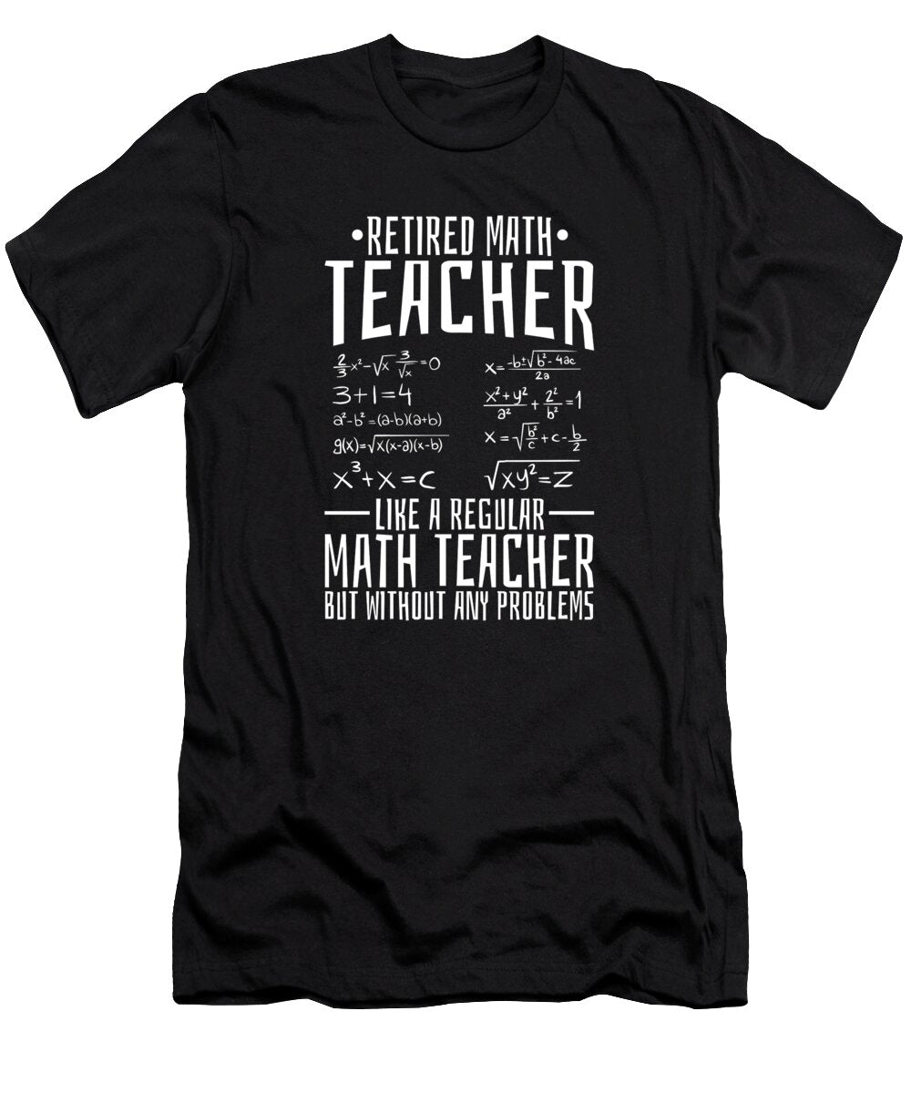 Math Teacher Retired School Education Educator Math Tutor Crazy Squirrel T-Shirt