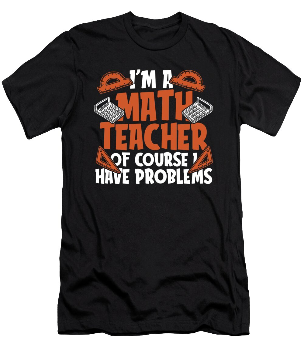 Math Teacher Wheelchair Education Educator Math Tutor Crazy Squirrel T-Shirt