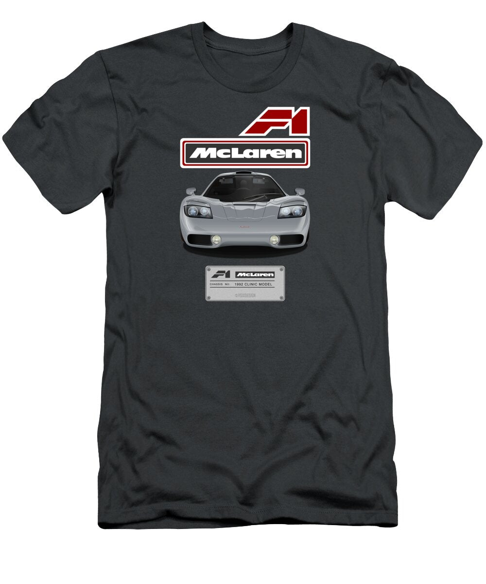 Mclaren F1 Clinic Car 1992 Silver W Low Mount Mirrors Michael Mccord T-Shirt
