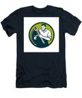 Mechanic Brandishing Spanner Wrench Circle Retro Aloysius Patrimonio T-Shirt