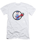 Mechanic Cradling Pipe Wrench Circle Cartoon Aloysius Patrimonio T-Shirt