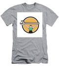 Mechanic Lifting Giant Spanner Wrench Circle Cartoon Aloysius Patrimonio T-Shirt