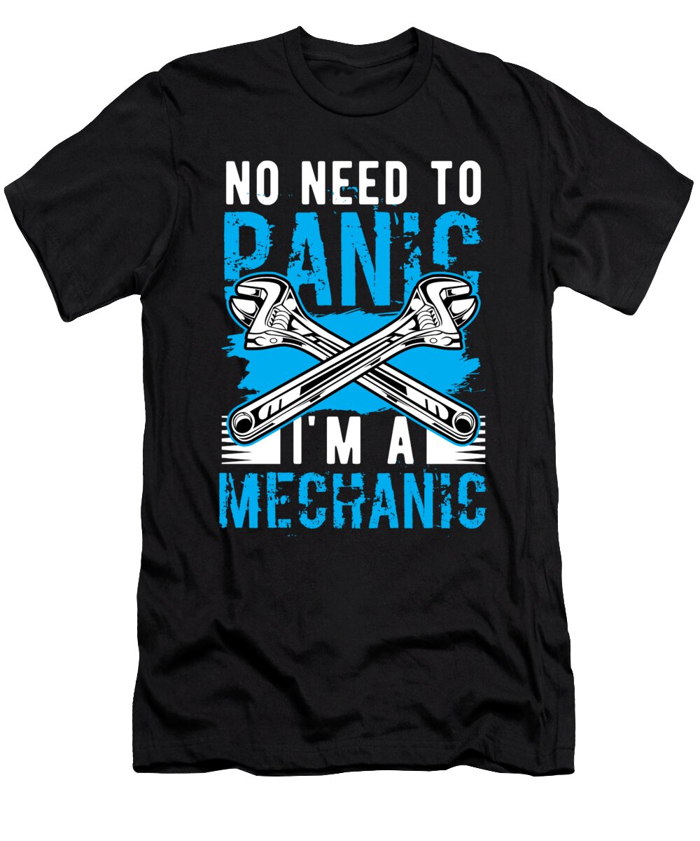 Mechanic No Need to Panic Wrench Life Birthday Gift Haselshirt T-Shirt