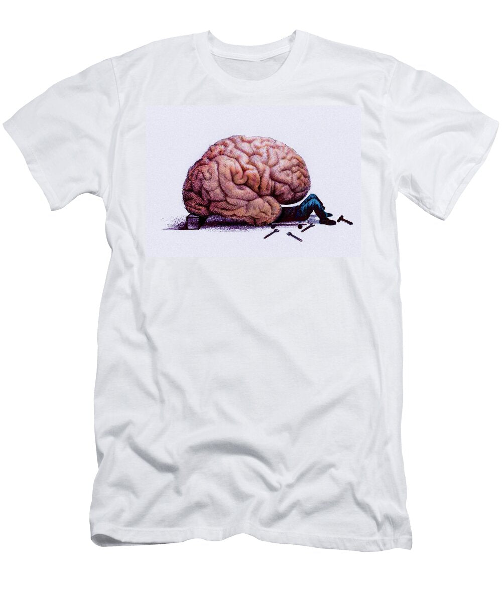 Mechanic Repairing Brain Ikon Ikon Images T-Shirt