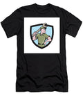 Mechanic Wielding Spanner Crest Cartoon Aloysius Patrimonio T-Shirt