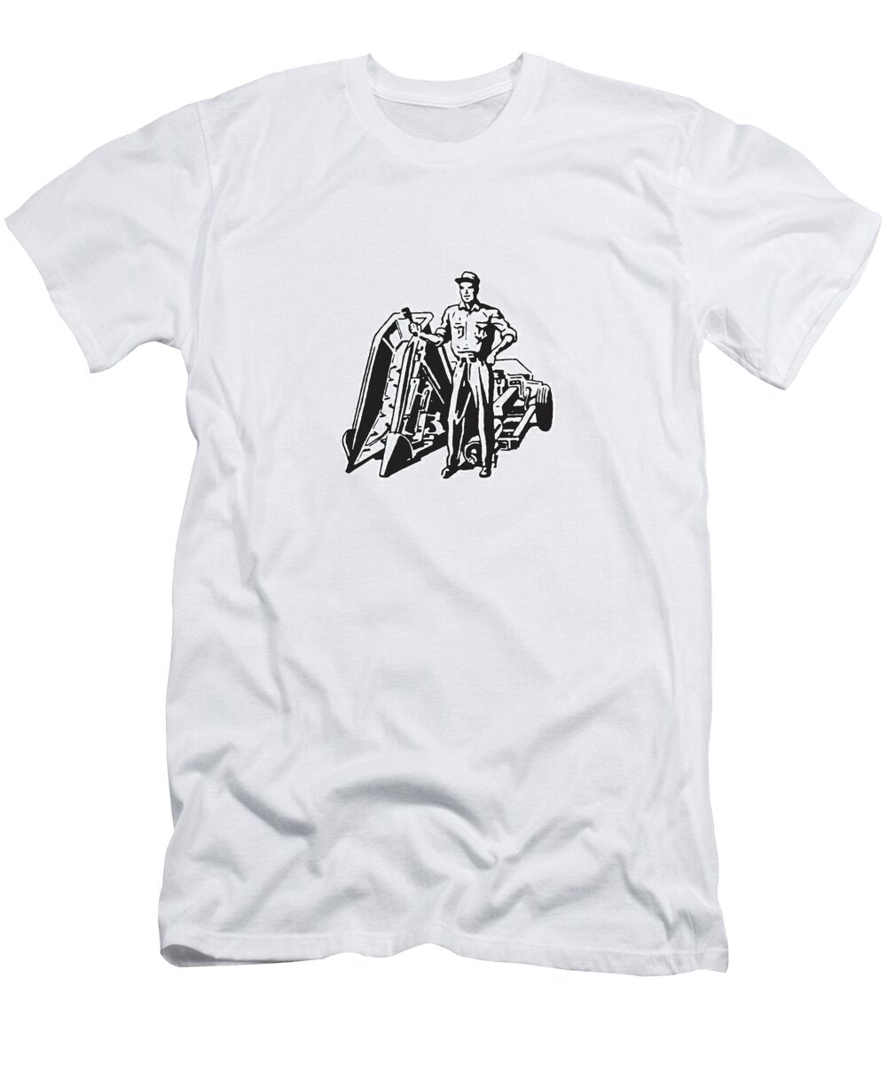 Mechanic with Wrench in Front of Equipment Csa Images T-Shirt