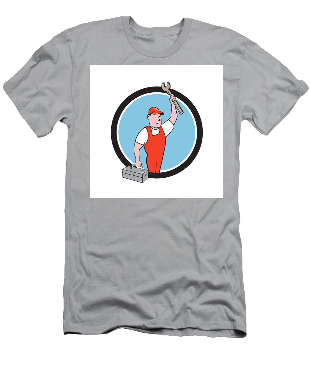 Mechanic Wrench Toolbox Circle Cartoon Aloysius Patrimonio T-Shirt