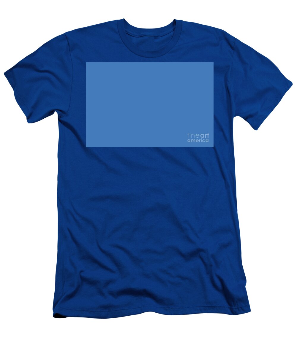 Medium Blue Solid Color Pairs Pantone Super Sonic 18 4143 Tcx Petite Patterns T-Shirt