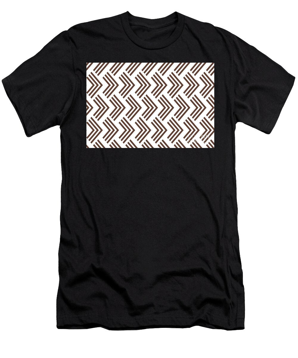 Medium Brown and White Rhombus Arrow Pattern Petite Pattern Minimal Graphic Designs T-Shirt