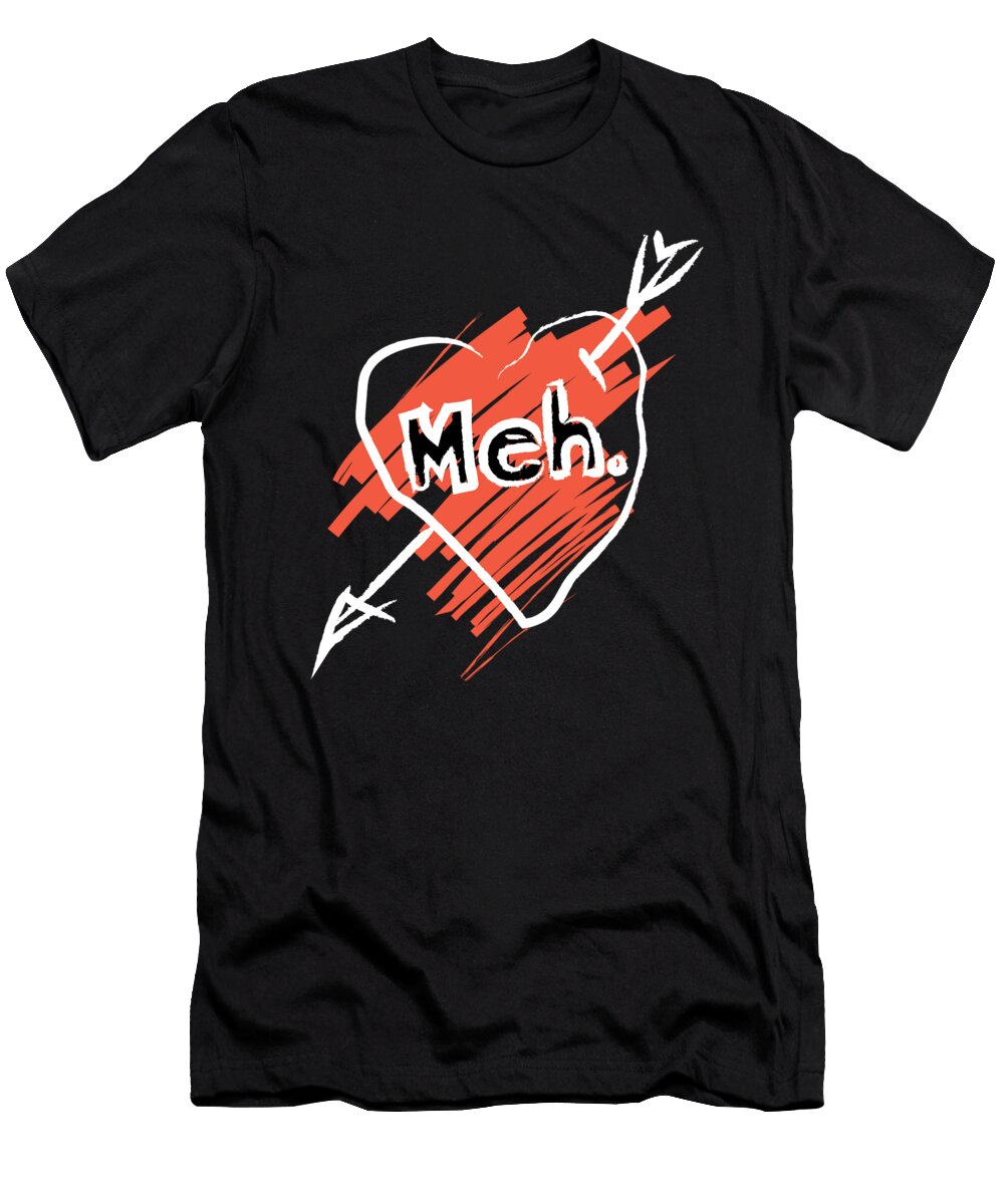 Meh Arrow Through Heart Valentines Day Jacob Zelazny T-Shirt