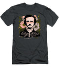 Melancholy Edgar Allan Poe with Faded Roses Moody Kiran Lilou T-Shirt