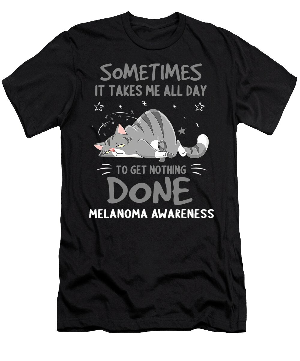 Melanoma Awareness Cat Ribbon Thepassionshop T-Shirt