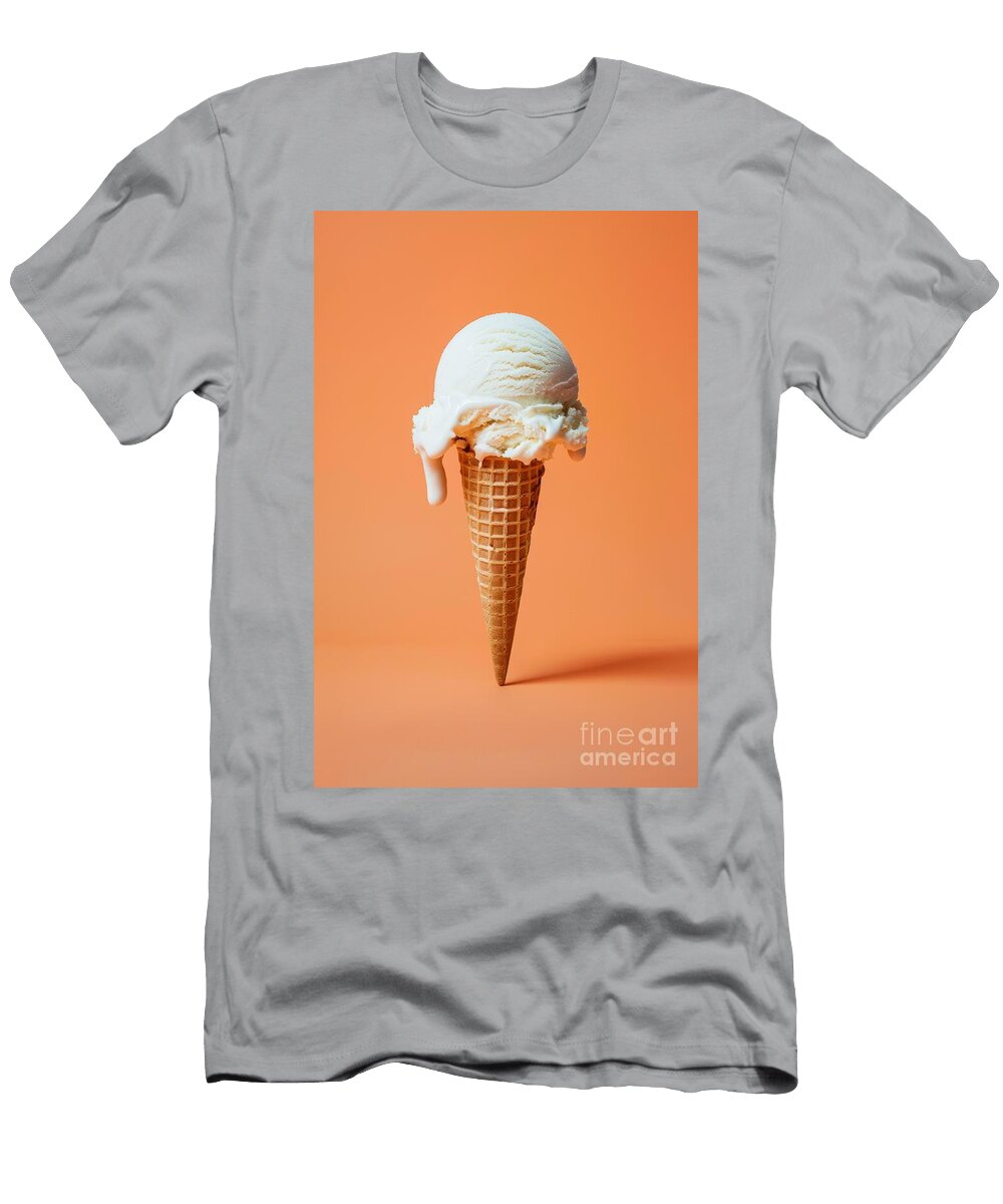 Melted Vanilla Ice Cream in Waffle Cone Michal Bednarek T-Shirt