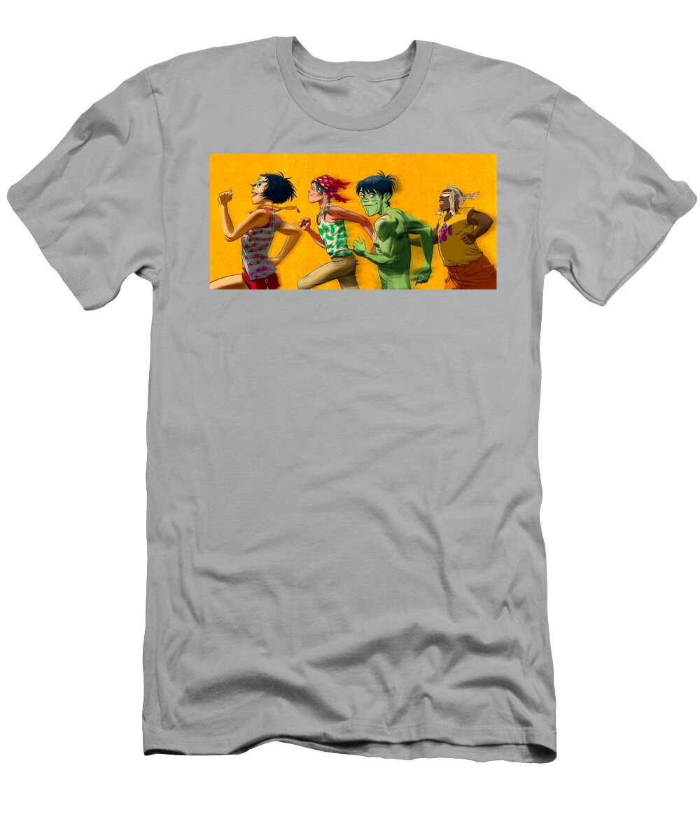 Members of Gorillaz Running Together Panker Susan T-Shirt