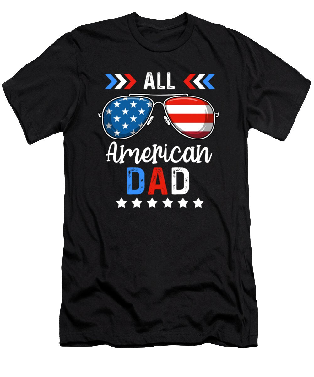 Mens All American Dad USA Flag Matching Family Tinh Tran Le Thanh T-Shirt