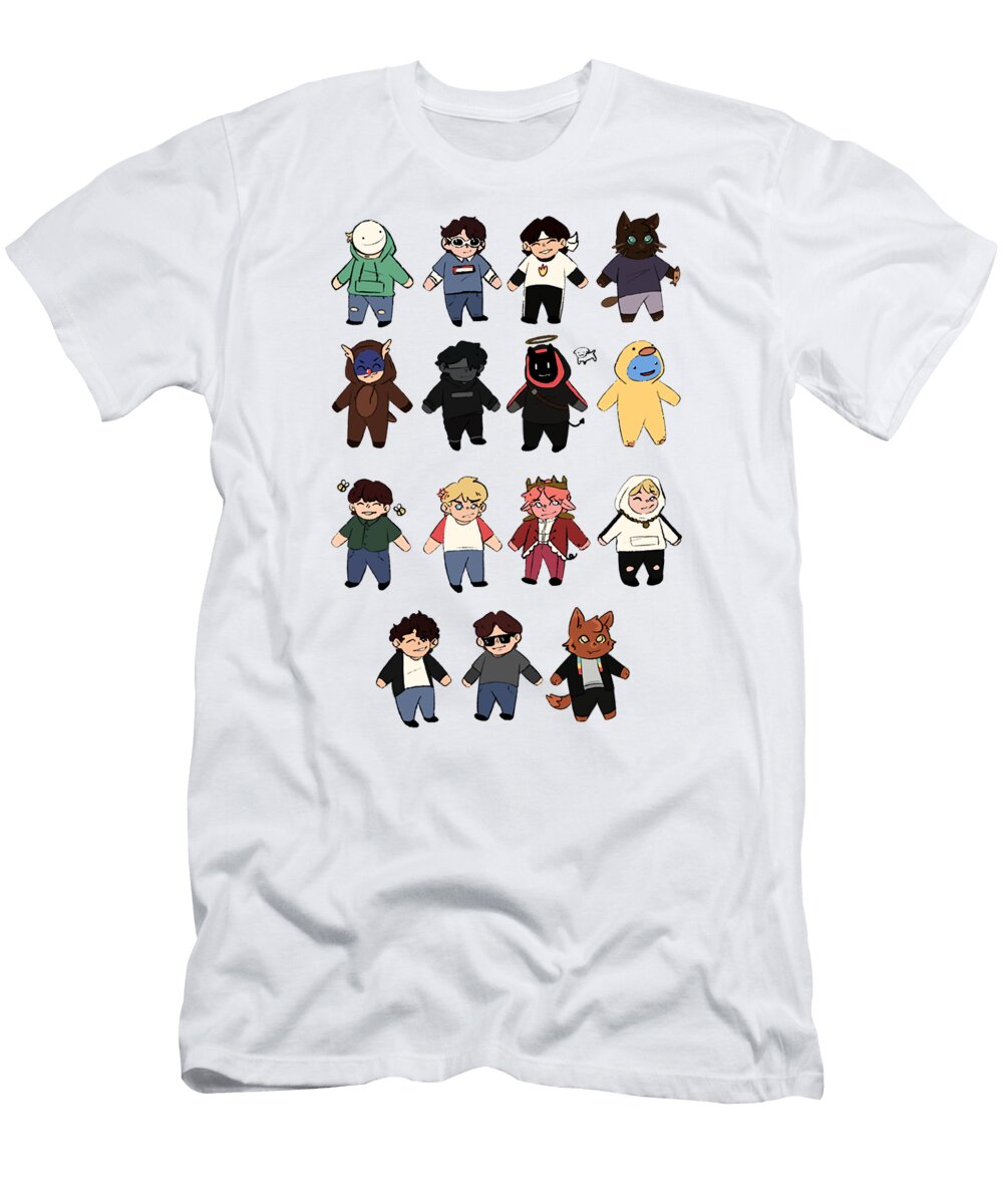 Mens Funny Video Games Minecraft for Kids Gifts Music Fans Anime Chipi T-Shirt