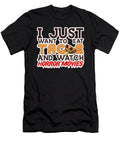 Mens Taco Food I Just Want to Eat Tacos and Watch Horror Movies Graphic Alessandra Roth T-Shirt