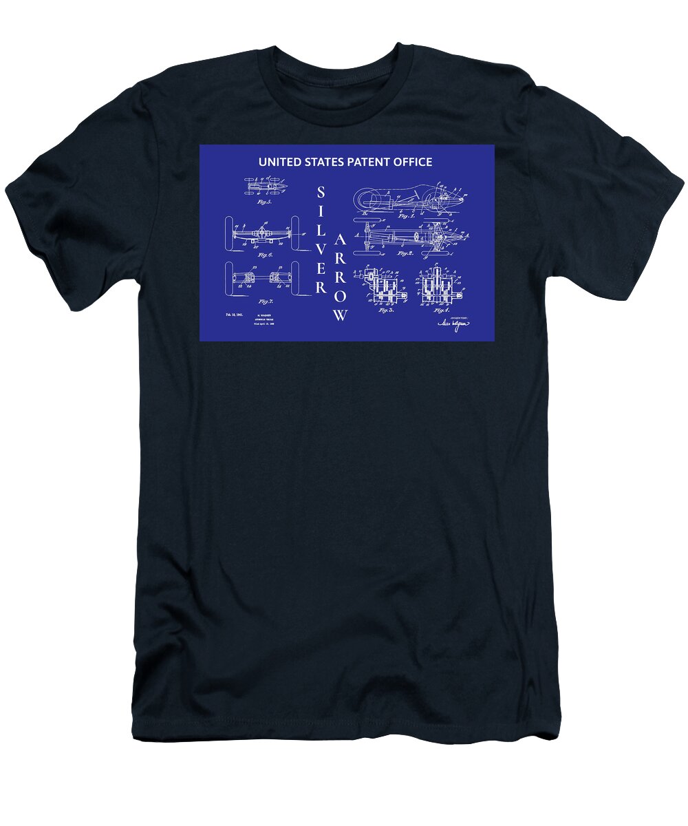 Mercedes Silver Arrow Patent Art Poster Blueprint Uwe Stoeter T-Shirt