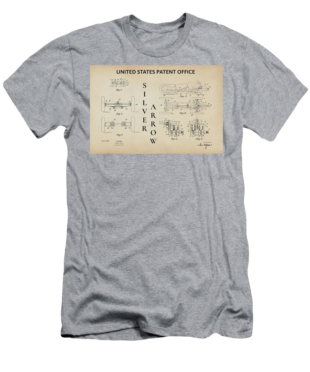 Mercedes Silver Arrow Patent Art Poster Vintage Style Uwe Stoeter T-Shirt