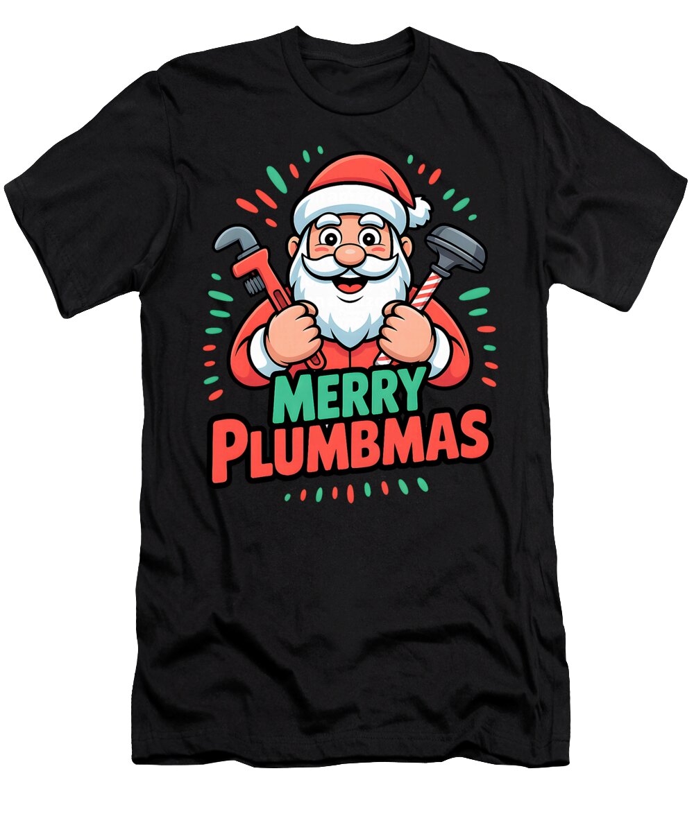 Merry Plumbmas Funny Christmas Plumber Natalie Lidford T-Shirt