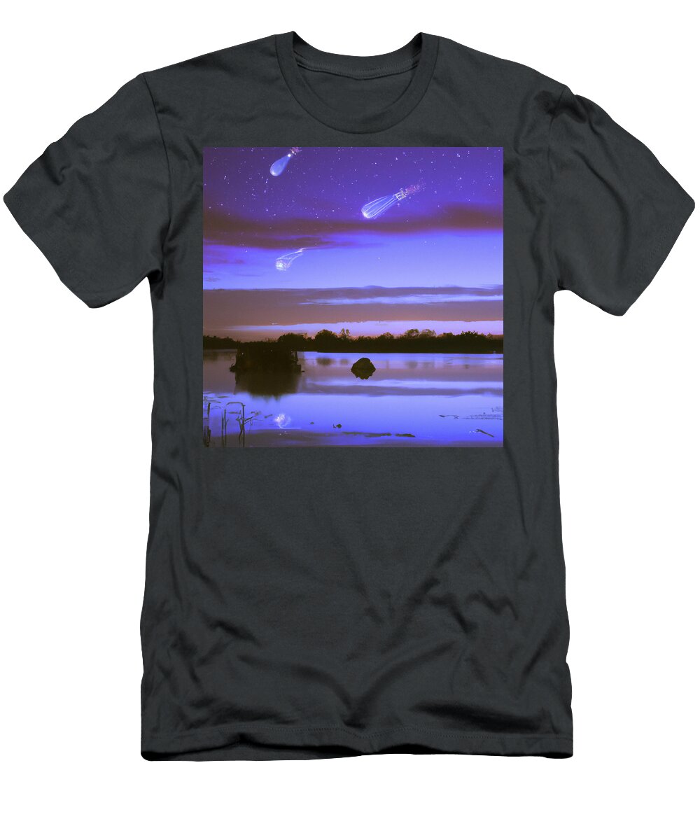 Meteors Synthwave Wetland Localhost Ai T-Shirt