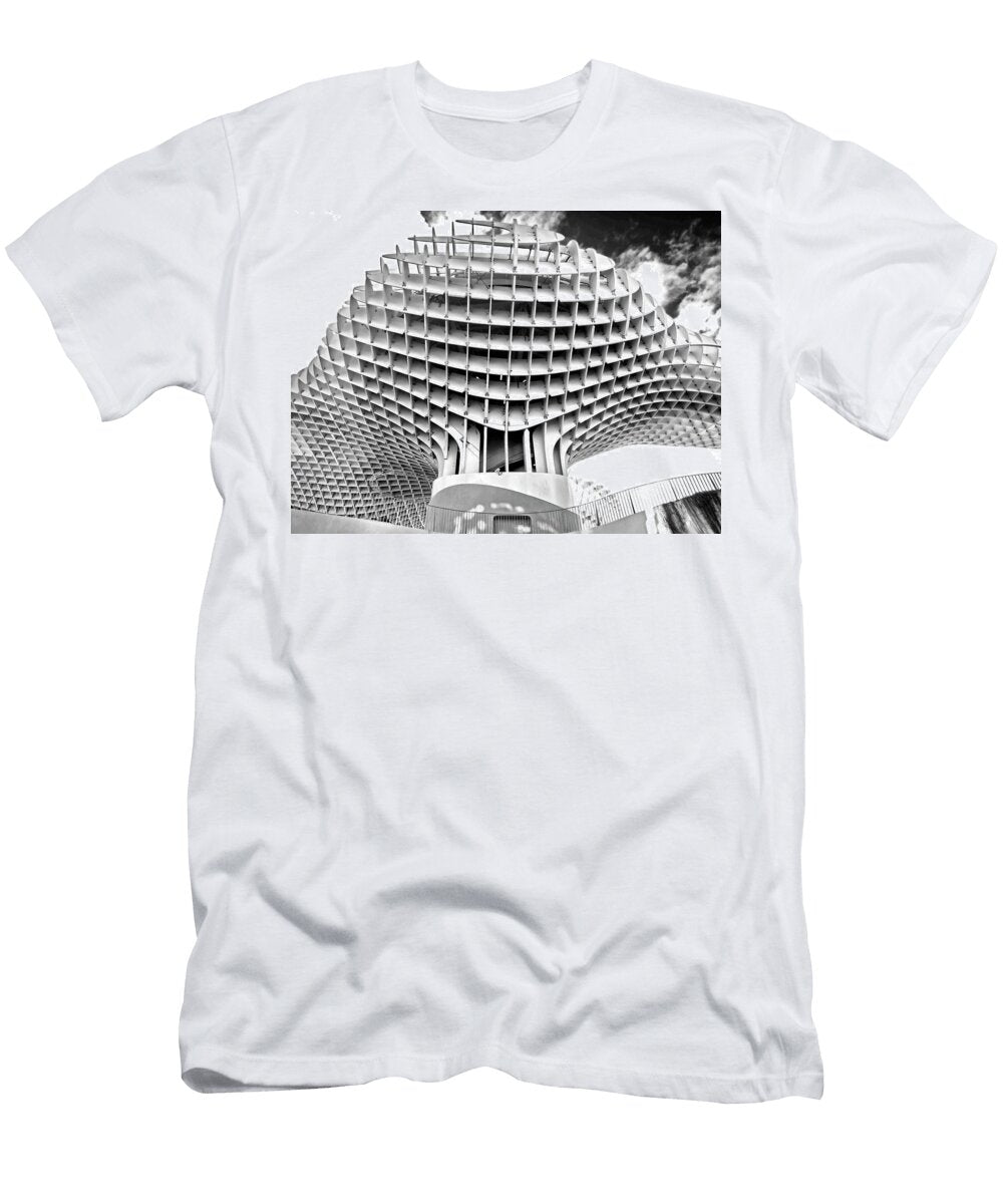 Metropol Metrosol Wood Structure in Sevilla View From Below Black and White Flavio Vieri T-Shirt