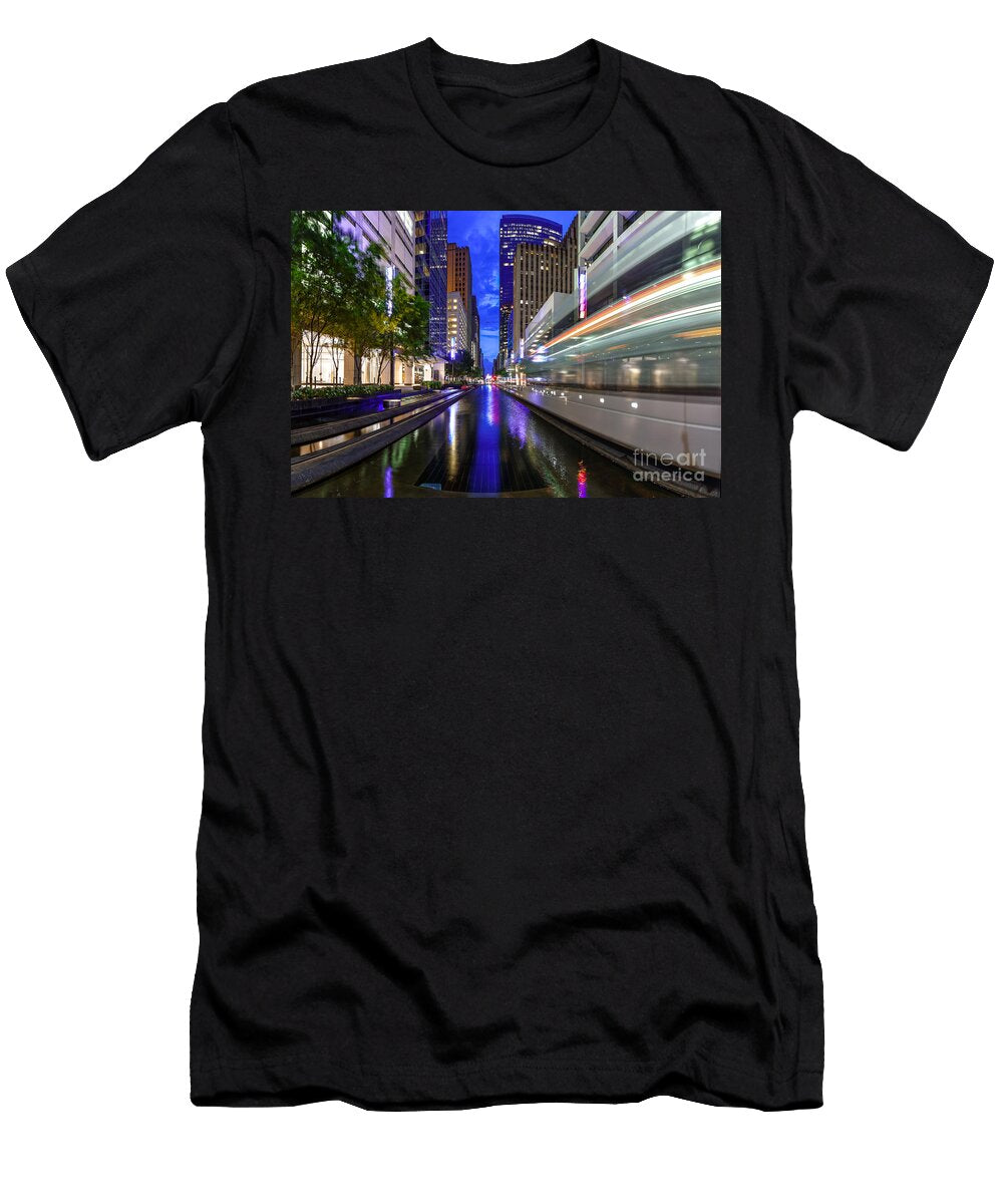 Metrorail Warp Speed on Main Street Downtown Houston Texas Silvio Ligutti T-Shirt