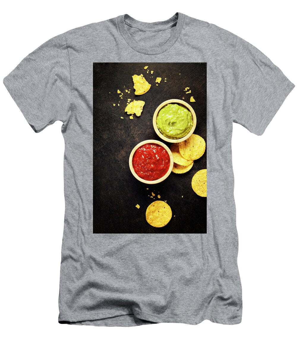 Mexican Nachos Chips with Homemade Fresh Guacomole Sauce and Sal Natalia Klenova T-Shirt