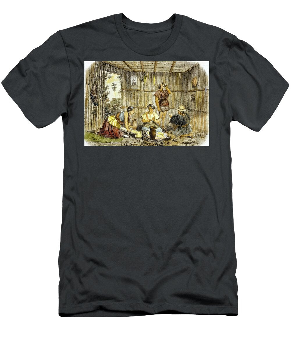 Mexico Women Preparing Tortillas Corn Pancake Engraving 1854 Unknown T-Shirt