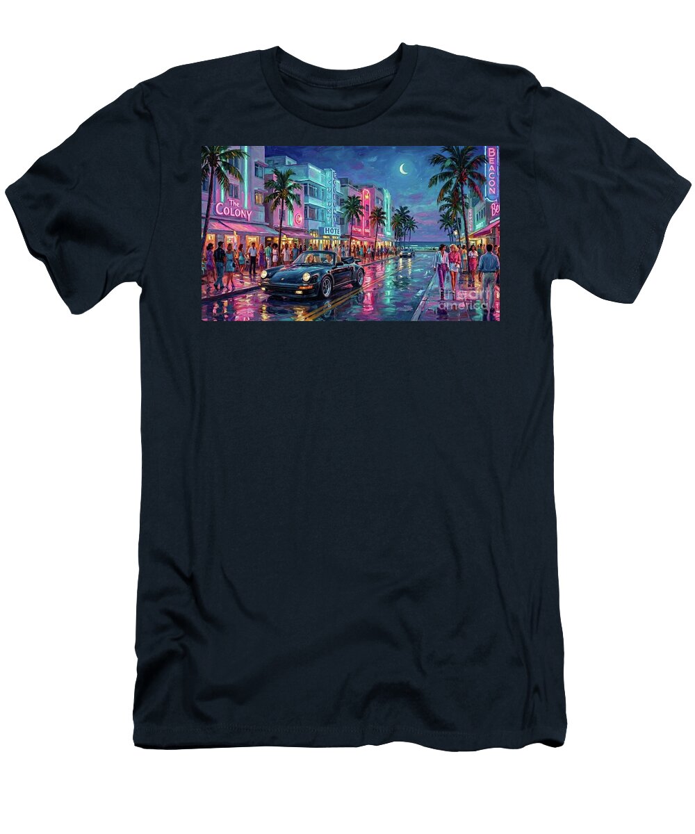 Miami Nightlife on Ocean Drive Andrew Huisman T-Shirt