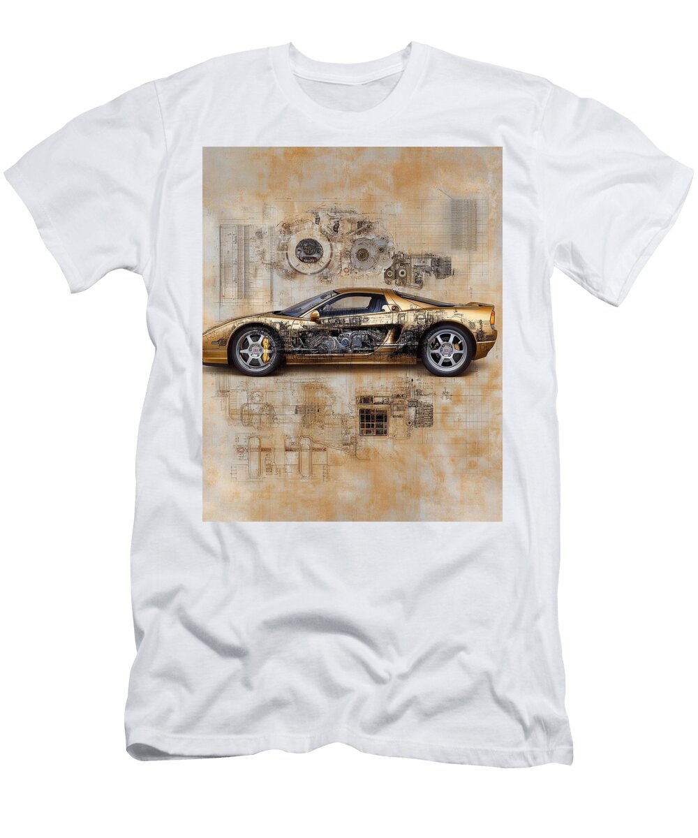 Mid Engine Manuscript Frederick Vellani T-Shirt
