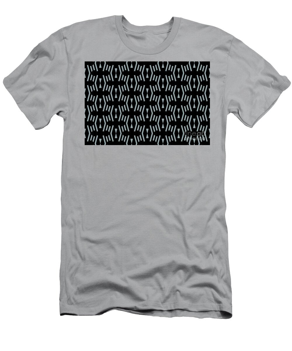 Mid Tone Blue and Black Stripe Chevron Pattern Petite Pattern Minimal Graphic Designs T-Shirt