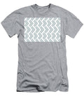 Mid Tone Blue and White Chevron Rhombus Pattern Petite Pattern Minimal Graphic Designs T-Shirt
